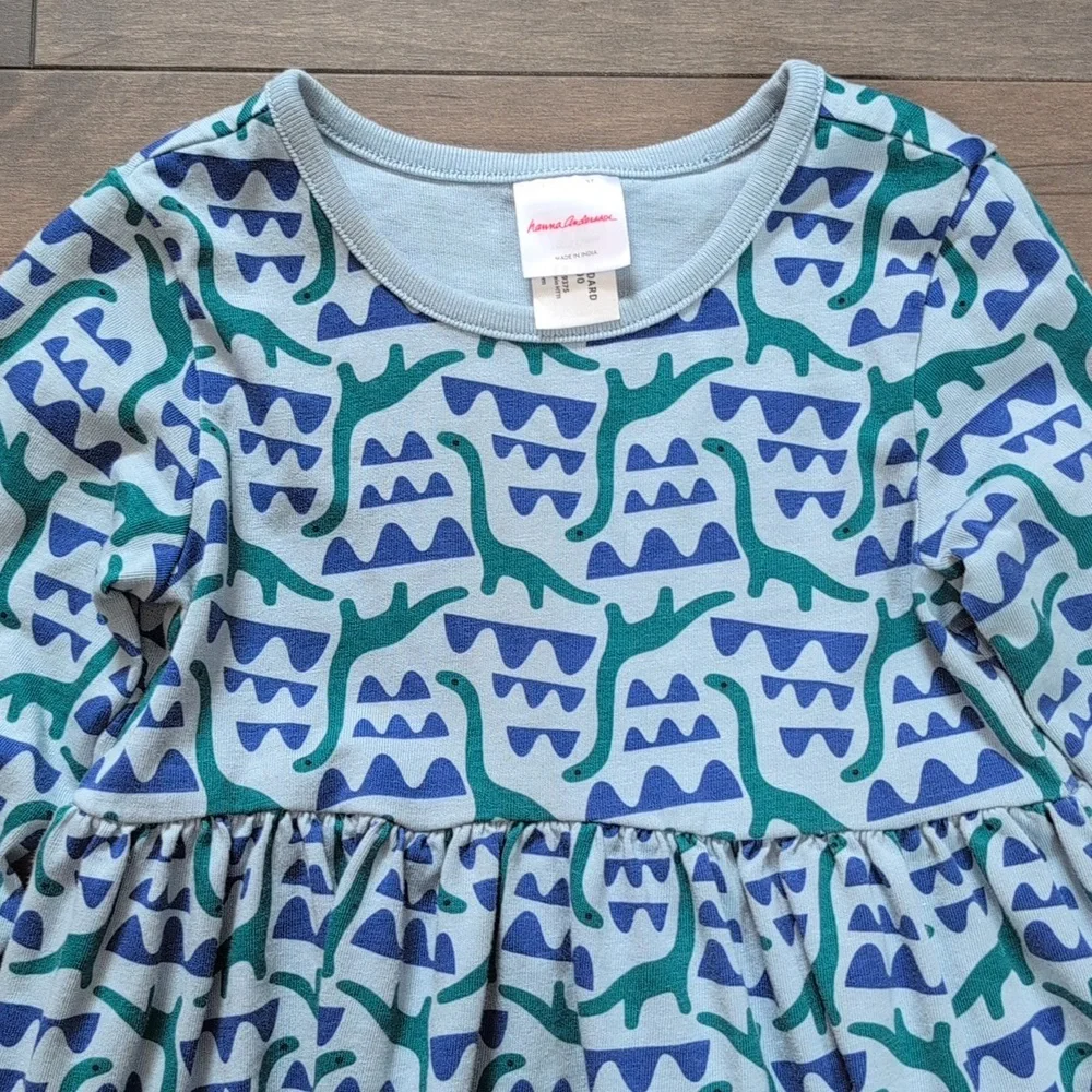 Hanna Andersson 3T Dinosaur Long Sleeve Playground Dress with Pockets - Picture 3 of 7